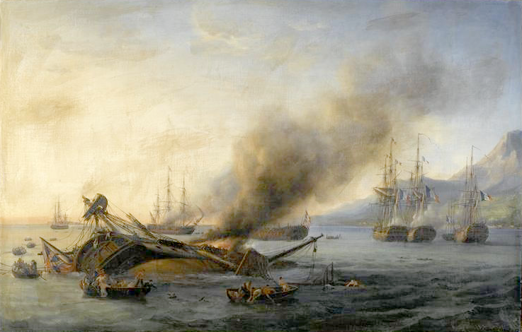 Bataille de Grand-Port à l'Isle-de-France le 24 août 1810 par Pierre Julien Gilbert - musée national des châteaux de Versailles et de Trianon
